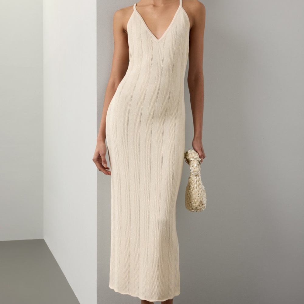 Ronny Kobo Collective Crochet Knit Dress L